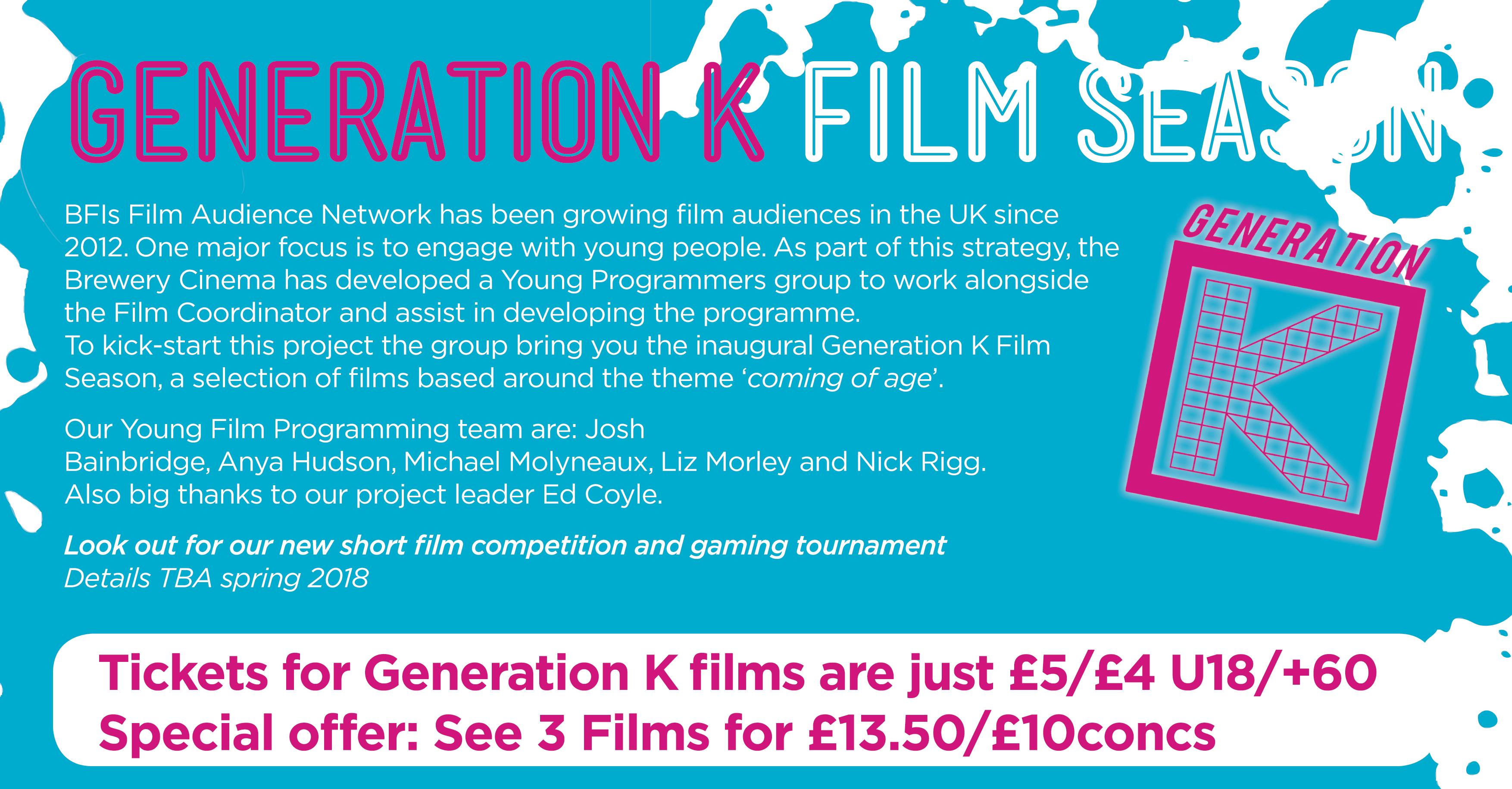 Generation K Film Festival Season Brewery Cinema Young Film Programmers