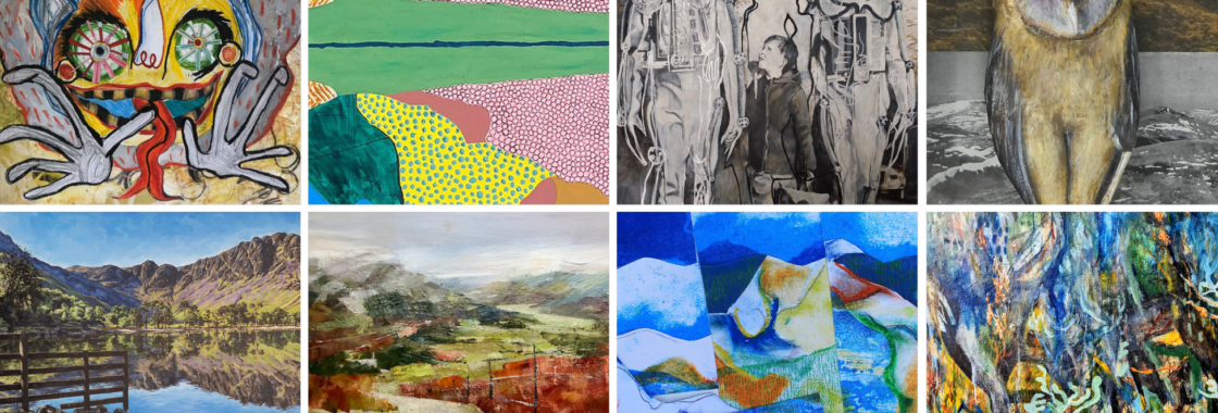 Collage of artwork from previous Open Exhibition